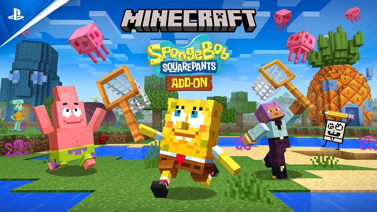 Minecraft SpongeBob Add on Launch Trailer PS4 Games