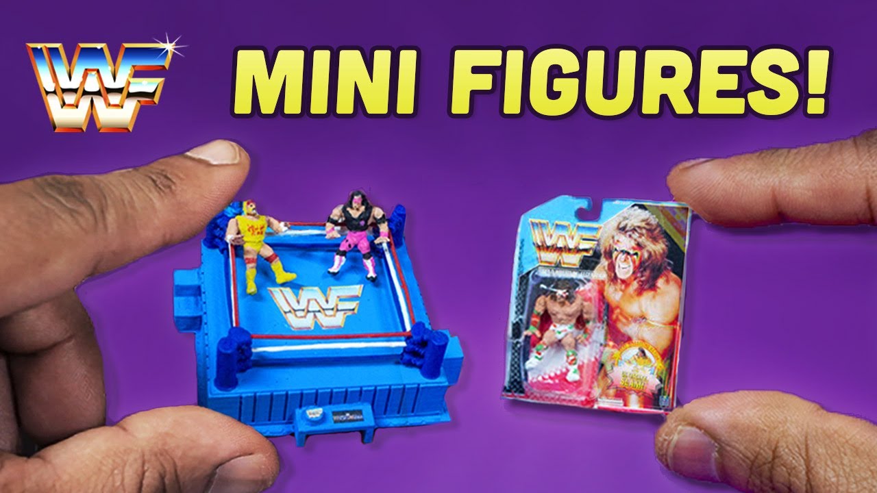 Miniature Hasbro WWF Wrestling Figures and Ring