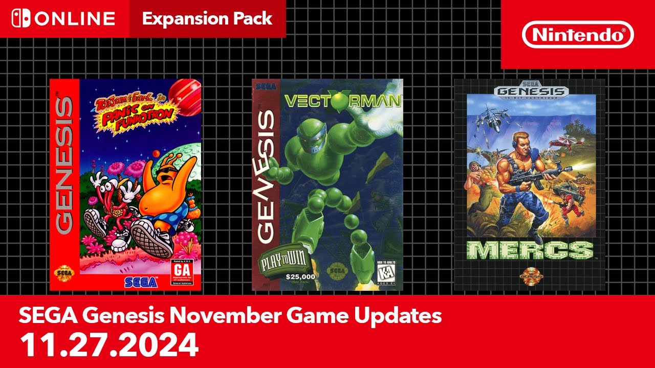 SEGA Genesis – November 2024 Game Update – Nintendo Switch Online Expansion Pack