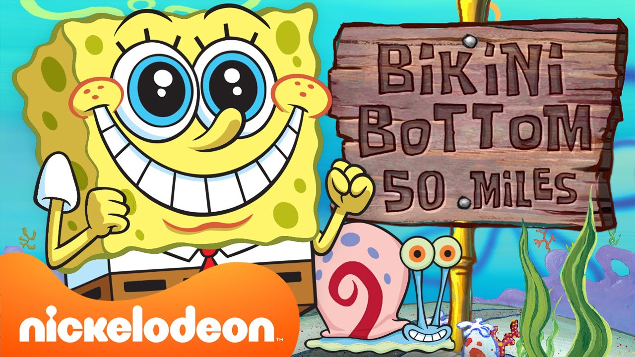 SpongeBob Een rondleiding door Bikinibroek 🏝️ Met SpongeBob Compilatie van minuten