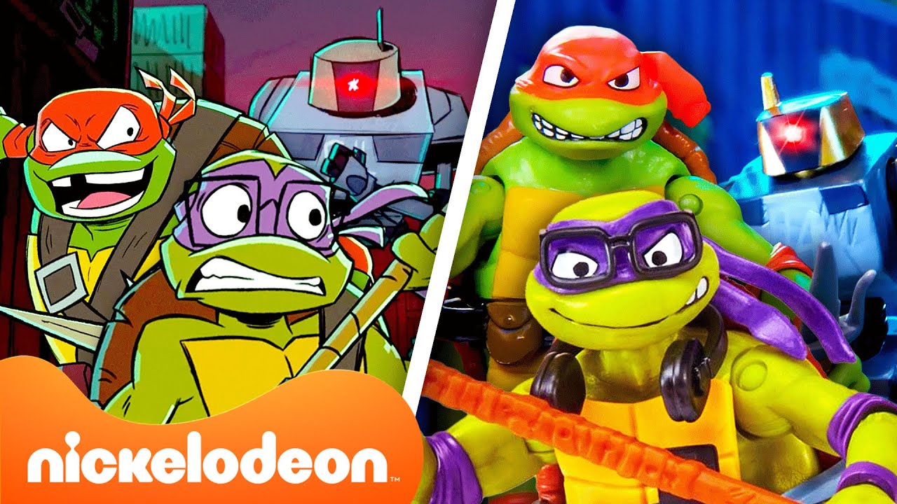 TMNT Ninja Turtles vechten tegen Mechazoid ROBOTS in episch gevecht 🤖 DEEL 1 TMNT Speelgoed