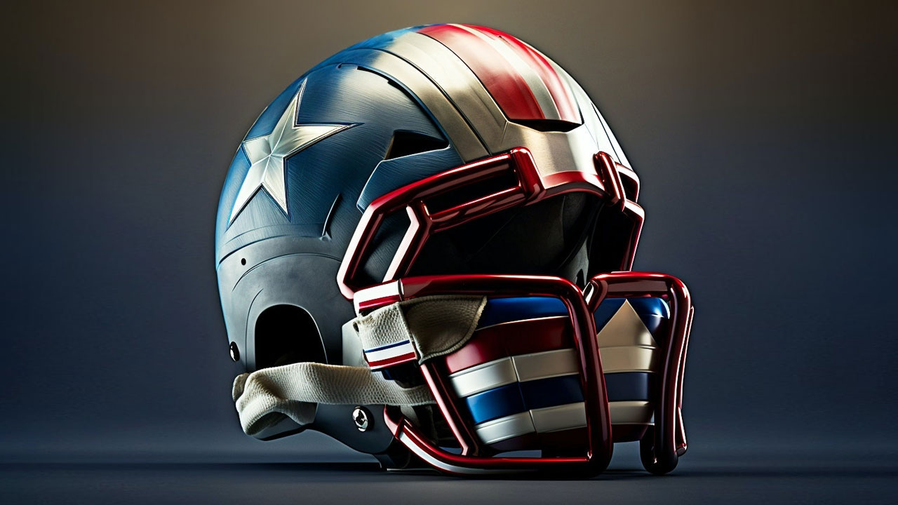 football helmen van films marvel en dc