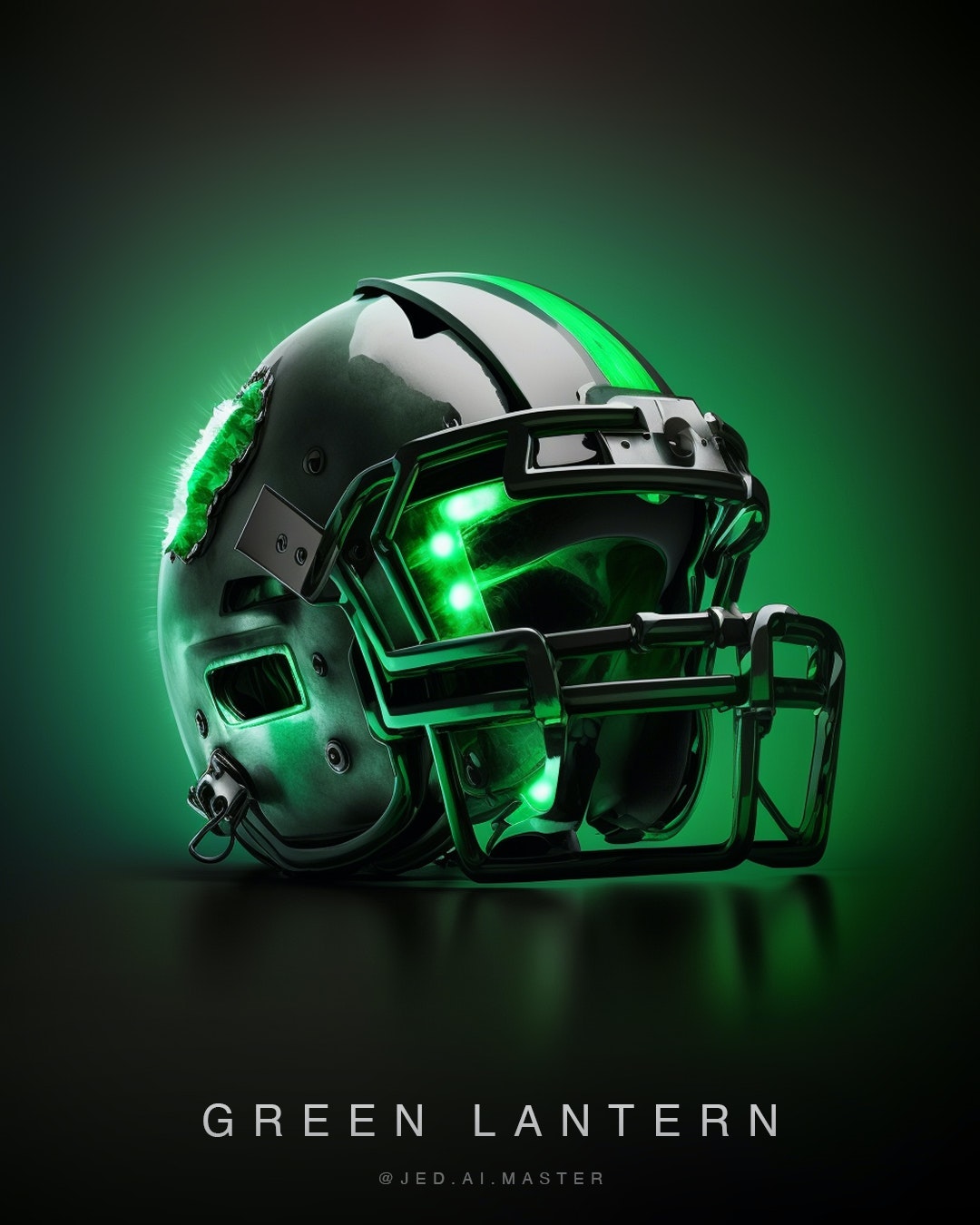 Green Lantern Football Helm