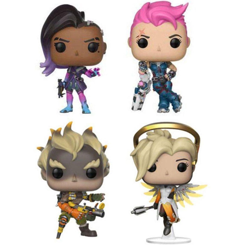 Sombra, Zarya, Junkrat & Mercy Funko Pop Verzamelfiguren